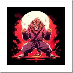 karate liion Posters and Art